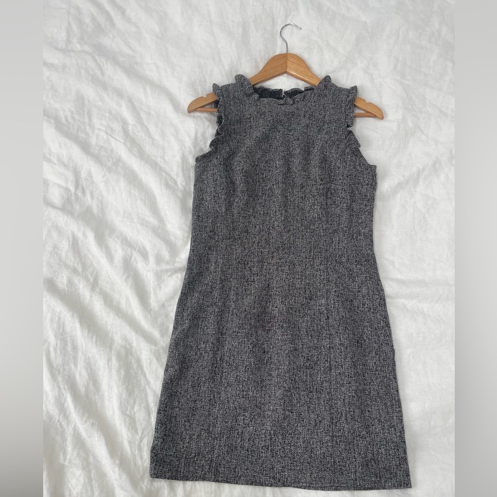Loft Gray Tweed-Look Dress